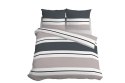 Pościel satynowa 220x200 5219 A biała grafitowa beżowa paski Home Satin 59