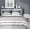 Pościel satynowa 220x200 5219 A biała grafitowa beżowa paski Home Satin 59