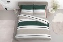 Pościel satynowa 220x200 5219 B biała zielona butelkowa beżowa paski Home Satin 59