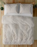 Pościel satynowa 220x200 5224 A kremowa szara liście łodygi Home Satin 59