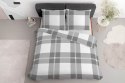 Pościel satynowa 220x200 5230 A biała szara kratka Home Satin 59