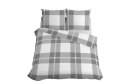 Pościel satynowa 220x200 5230 A biała szara kratka Home Satin 59