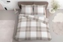 Pościel satynowa 220x200 5230 B biała beżowa kratka Home Satin 59