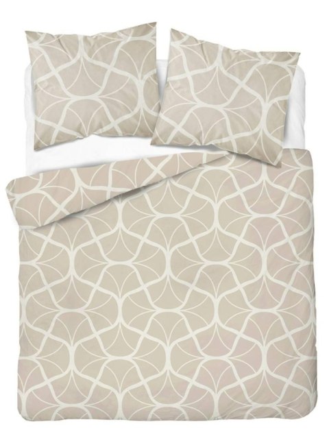 Pościel satynowa 220x200 5232 B beżowa kremowa geometria Home Satin 59