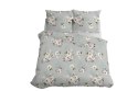 Pościel satynowa 220x200 5233 A szara biała różowa kwiaty Home Satin 59