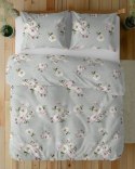 Pościel satynowa 220x200 5233 A szara biała różowa kwiaty Home Satin 59