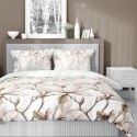 Pościel satynowa 220x200 5235 A biała kremowa beżowa jasna kwiaty Home Satin 59