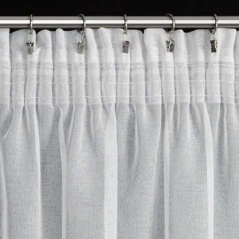 Firana 140x270 Carli biała z falbanami gotowa na taśmie Eurofirany