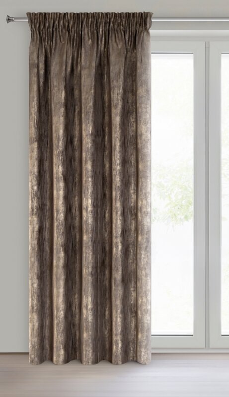 Zasłona 140x270 Estel kawowa welurowa gotowa na taśmie Eurofirany