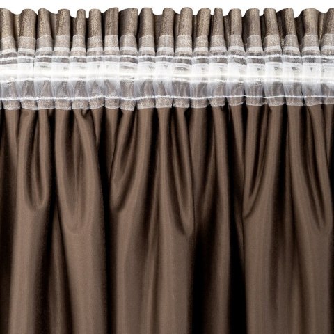 Zasłona 140x270 Estel kawowa welurowa gotowa na taśmie Eurofirany