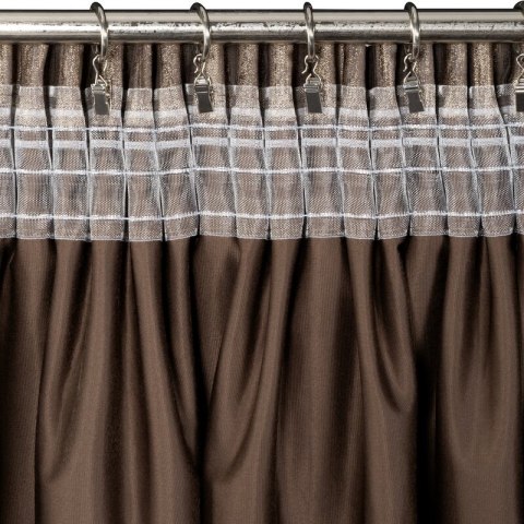 Zasłona 140x270 Estel kawowa welurowa gotowa na taśmie Eurofirany