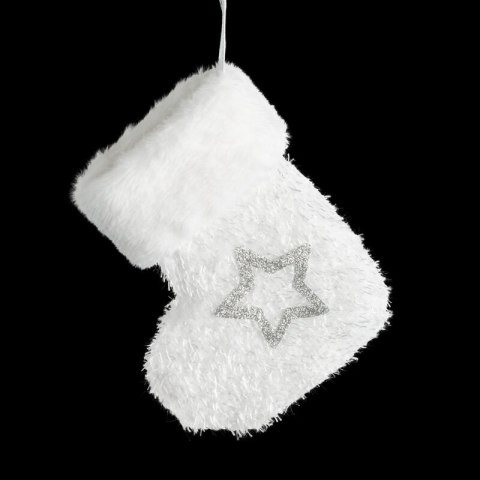 Ozdoba świąteczna 15x19 Skarpetka 312 biała Eurofirany