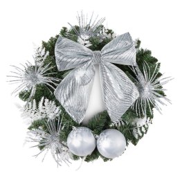 Ozdoba świąteczna 22x24 Kokarda 437 srebrna Eurofirany