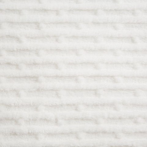 Koc narzuta z mikrofibry 130x170 biały miękki Lisa z wytłaczanym wzorem pasów D91