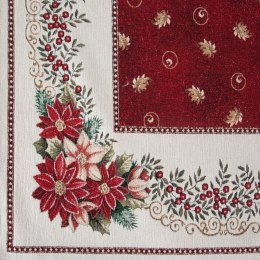 Poszewka świąteczna 45x45 naturalna kremowa czerwona gobelinowa Eurofirany