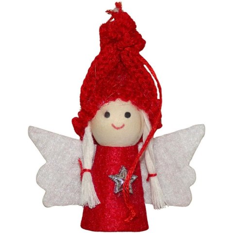 ZAWIESZKA ANIOŁEK CZERWONY 7CM