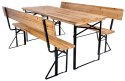 Zestaw ogrodowy stalowo-drewniany PORTER 170 cm stół+ 2 ławki