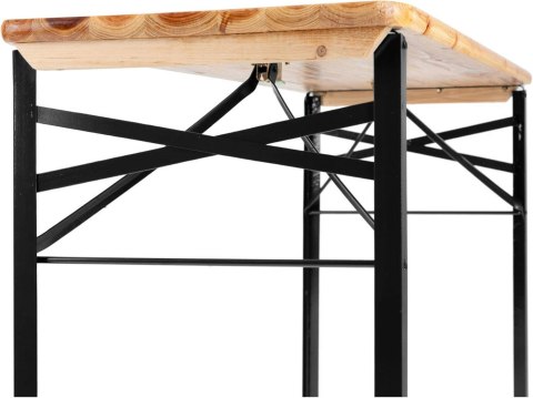 Zestaw ogrodowy stalowo-drewniany PORTER 170 cm stół+ 2 ławki