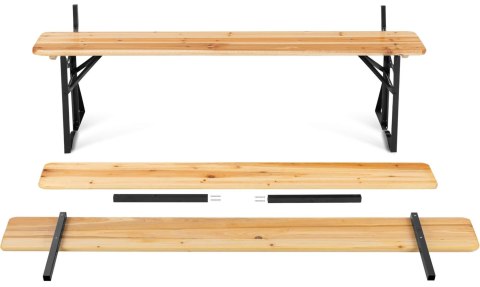 Zestaw ogrodowy stalowo-drewniany PORTER 170 cm stół+ 2 ławki