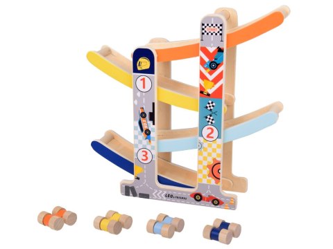 Tor samochodowy Drewniany Tor Zjeżdżalnia dla autek ZA5375