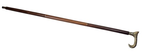 Drewniana Laska do chodzenia ze złotą rączką - Składana - DNU-012A