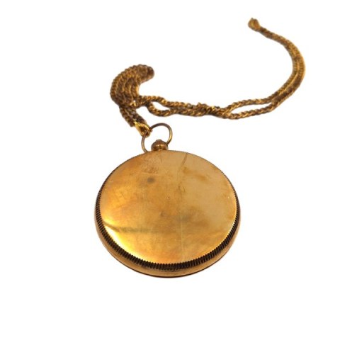 Kompas mosiężny na łańcuszku w skórzanym etui - CN215/2.5