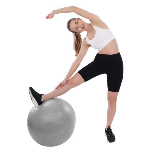 PIŁKA DO ĆWICZEŃ FITNESS 55CM ANTIBURST CZARNA XQMAX