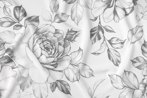 Obrus na stół 140x280 szary kwiaty 4268 A Panama 17