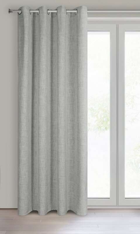 Zasłona 140x250 Roma szara w stylu eko gotowa na przelotkach Eurofirany