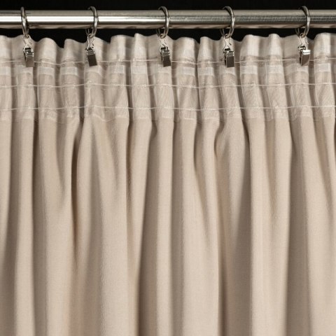 Zasłona 140x270 Carli beżowa gotowa na taśmie Eurofirany