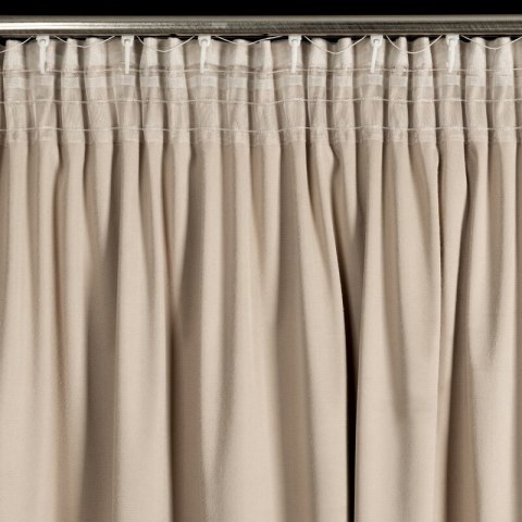 Zasłona 140x270 Carli beżowa gotowa na taśmie Eurofirany