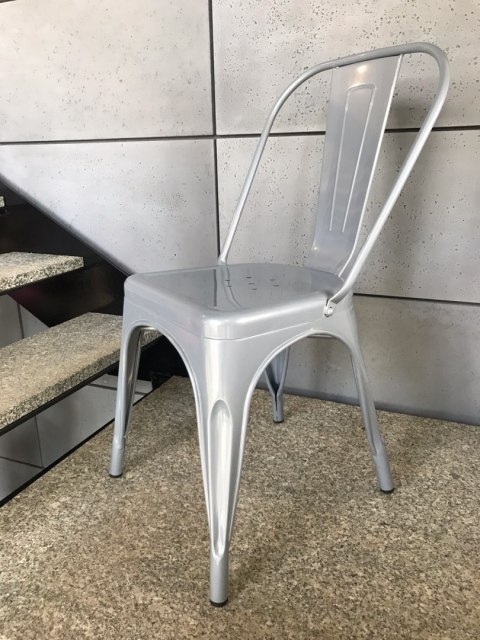 Krzesło metalowe loft CORSICA LIGHT GREY - II GATUNEK