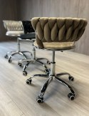 Krzesło obrotowe warkocz TRECCIA OFFICE BEIGE VELVET