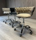 Krzesło obrotowe warkocz TRECCIA OFFICE BEIGE VELVET