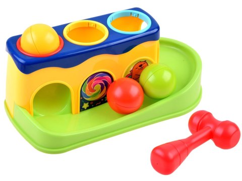 Gra dla malucha - Uderz młotkiem Kolorowy wbijak z piłkami ZA3804