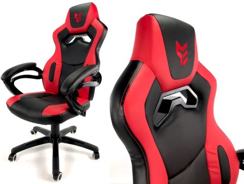 Fotel obrotowy do biurka REVENTON RED PU SPC OUTLET