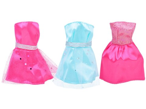 Bogaty zestaw Sukienki Buty Torebki Błyszczące dodatki dla lalki ZA5417