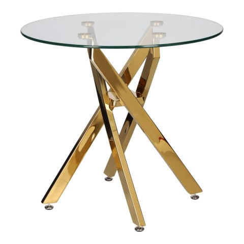 Stolik kawowy Amber 60cm transparentny/ złoty