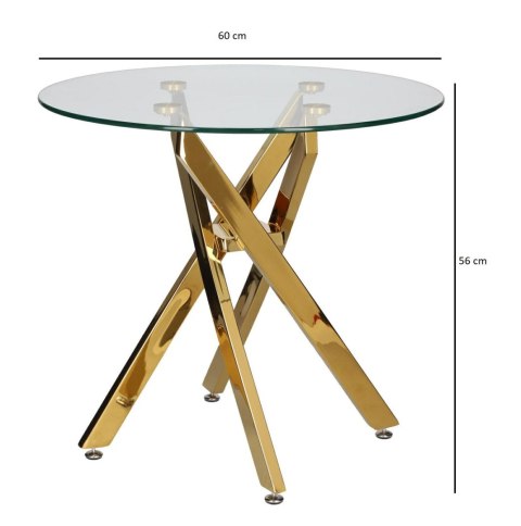 Stolik kawowy Amber 60cm transparentny/ złoty