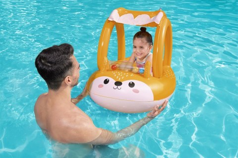 Dmuchany Ponton Lisek dla dzieci 3+ BESTWAY 94x66cm + Dmuchany daszek + Sensoryczna grzechotka