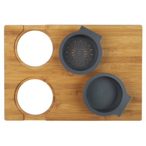 Deska do krojenia z miską i sitkiem