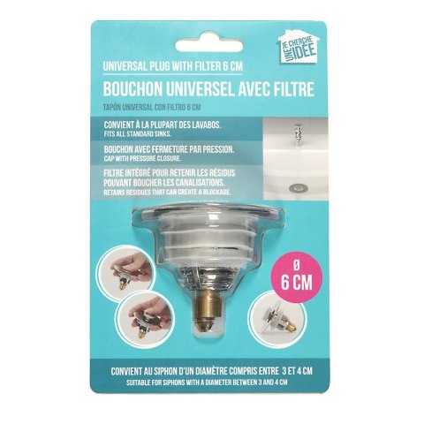 Korek do zlewu uniwersalny 6cm chromowany