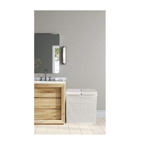 Kosz na pranie podwójny 50x41x57 szary tkanina