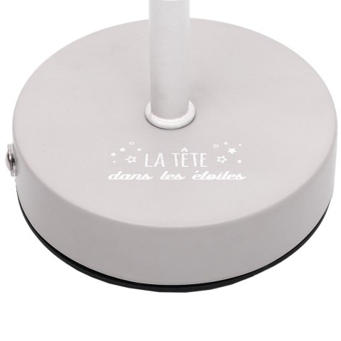 Lampa stołowa ładowana z ażurowymi gwiazdkami biała