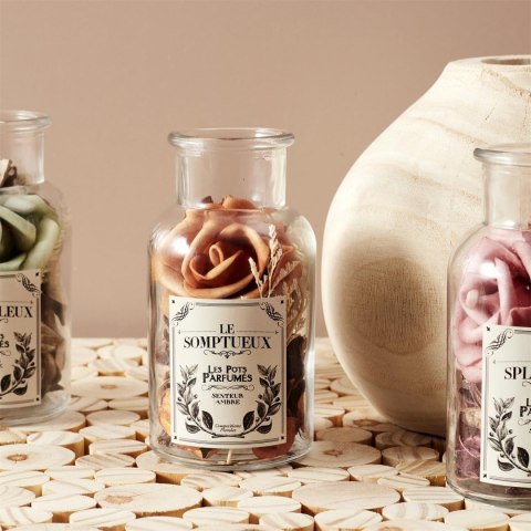 Szklany słój 12cm z pot pourri pomarańczowe