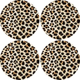 Zestaw podkładek na stół okrągłych 4D - PANTERKA JASNA