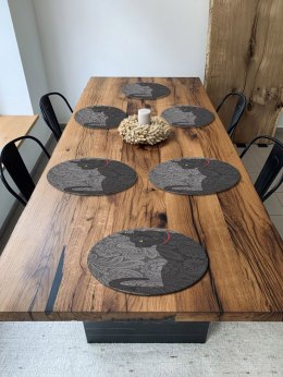 Zestaw podkładek na stół okrągłych 6D - KLEKS