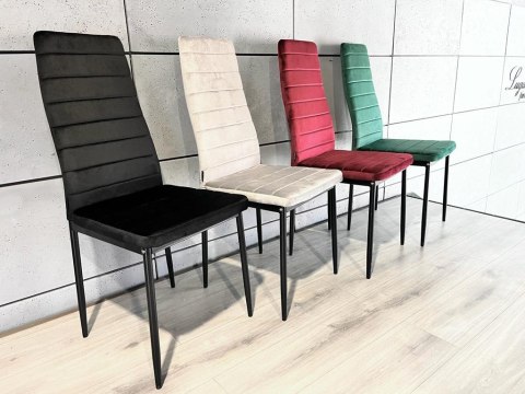 Krzesło tapicerowane VALVA LINE VELVET GREY OUTLET