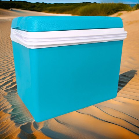 Lodówka turystyczna 35L KAMAI EDA na wkłady mrożące, niebieska z białą rączką