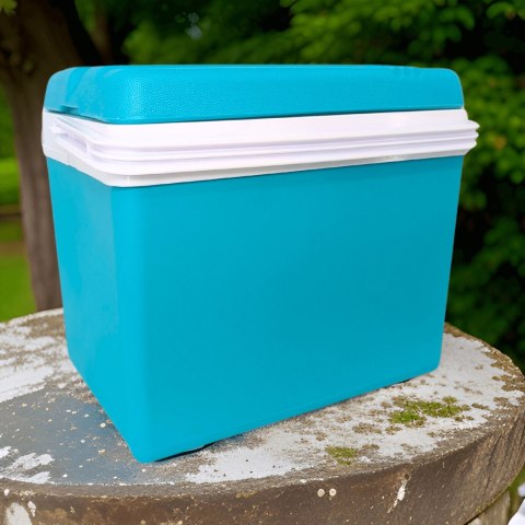 Lodówka turystyczna 35L KAMAI EDA na wkłady mrożące, niebieska z białą rączką